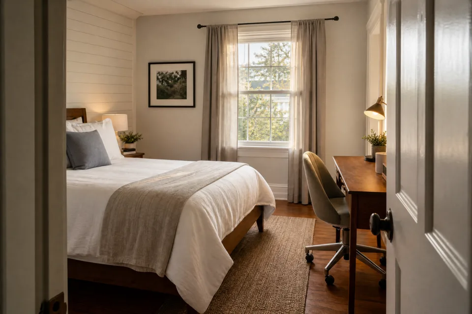 Illustrative guest room for short-term stay operations